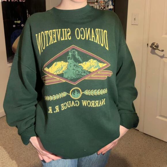 Vintage Dark Forest Green Durango & Silverton Crewneck - Picture 1 of 4
